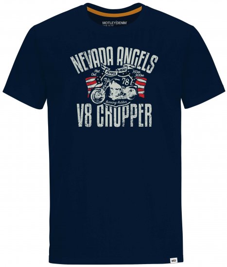 Motley Denim Cambridge T-shirt Navy - Тениски - мъжки тениски големи размери