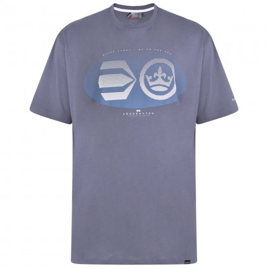 Crosshatch Eliptical T-shirt Grey - Тениски - мъжки тениски големи размери