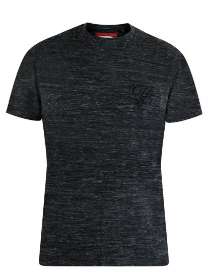 D555 Chalmer Couture Space Dye T-shirt Black - Тениски - мъжки тениски големи размери