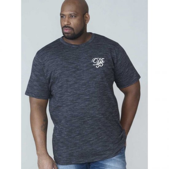 D555 Chalmer Couture Space Dye T-shirt Black - Тениски - мъжки тениски големи размери