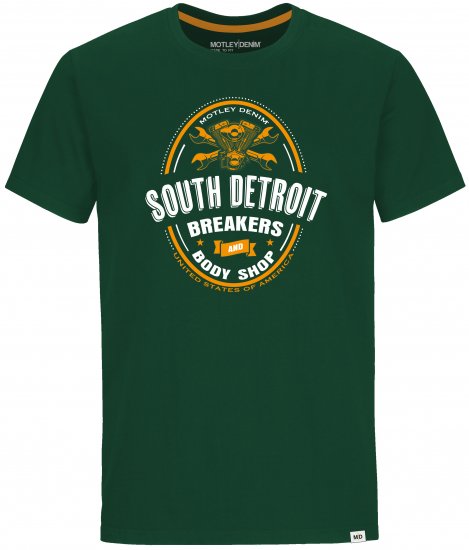 Motley Denim T-shirt Chiswick Racing Green - Тениски - мъжки тениски големи размери
