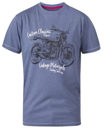 D555 Conor Motorcycle Crew Neck T-Shirt Denim Marl - Тениски - мъжки тениски големи размери