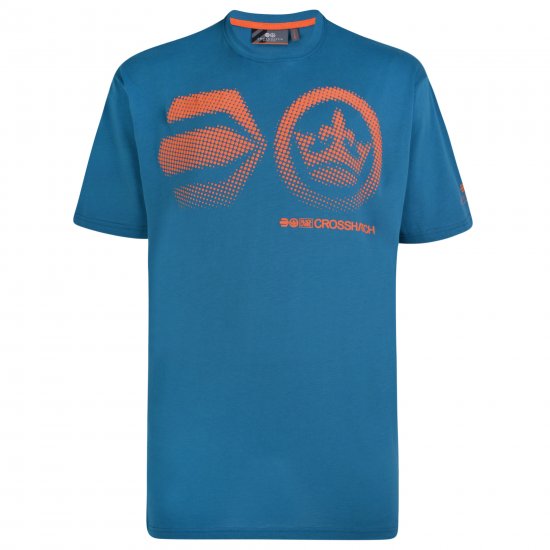 Crosshatch Kravtar T-shirt Blue - Тениски - мъжки тениски големи размери
