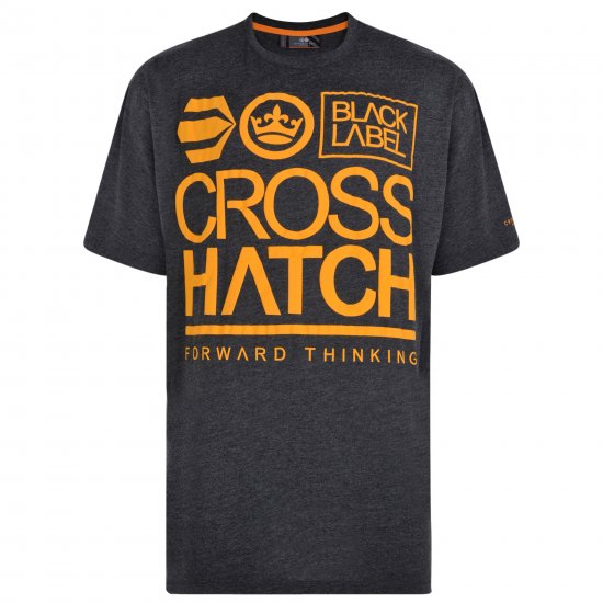 Crosshatch Large Go T-shirt Charcoal - Тениски - мъжки тениски големи размери