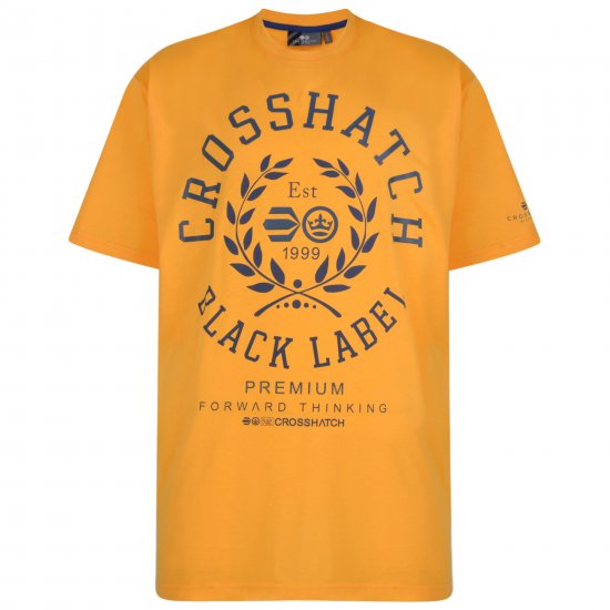 Crosshatch Laygos T-shirt Yellow - Тениски - мъжки тениски големи размери