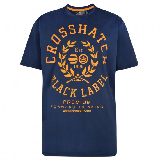 Crosshatch Laygos T-shirt Navy - Тениски - мъжки тениски големи размери