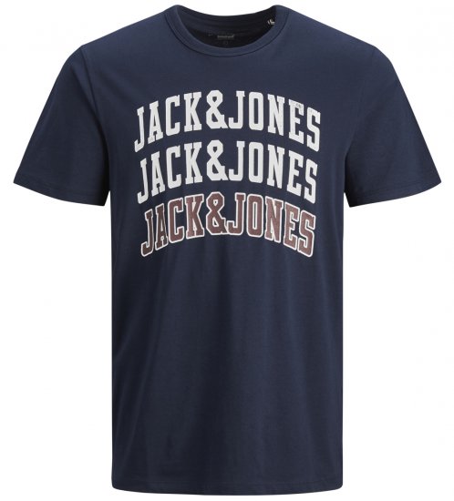 Jack & Jones JJCROSSING T-shirt Navy - Тениски - мъжки тениски големи размери
