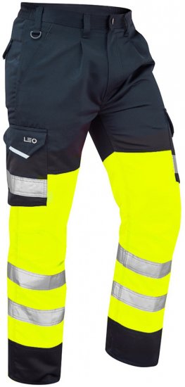 Leo Bideford Cargo Pants Hi-Vis Yellow/Navy - Работно облекло - мъжки работно облекло големи размери