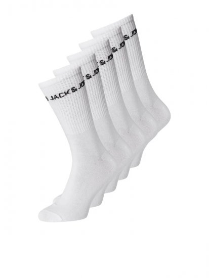 Jack & Jones Basic Logo Тенис чорапи Бял 5-pack - Бельо & Бански шорти - Мъжко бельо големи размери