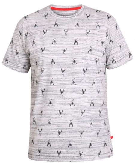 D555 Dario T-shirt Grey - Тениски - мъжки тениски големи размери