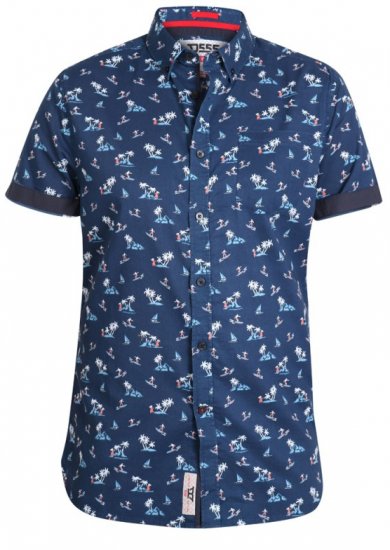 D555 Davian Hawaii Shirt Navy - Ризи - мъжки ризи големи размери