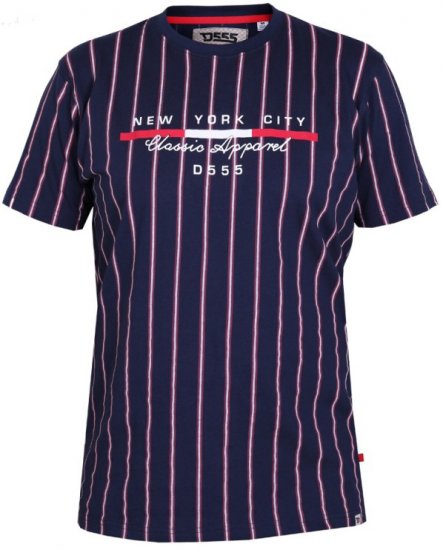 D555 Davis T-shirt Navy - Тениски - мъжки тениски големи размери