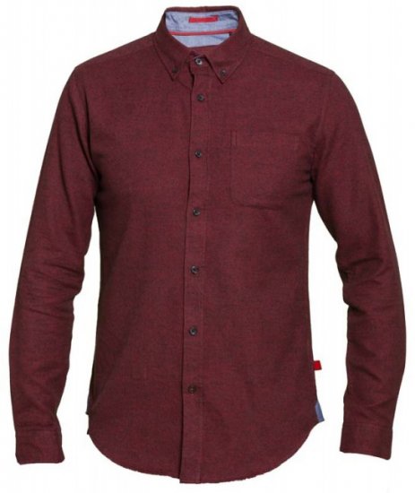 D555 Dawson Textured Shirt Dark Red - Ризи - мъжки ризи големи размери