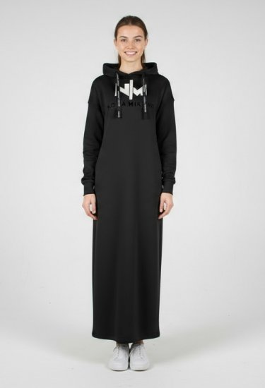 Nora Mikken MARI Maxi Hoodie Dress Black - Суичъри & cуичъри с качулка - 