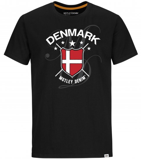 Motley Denim Denmark T-shirt Black - Тениски - мъжки тениски големи размери