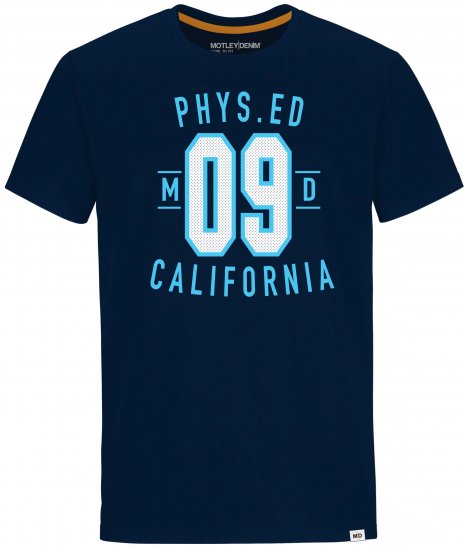 Motley Denim Durham T-shirt Navy - Тениски - мъжки тениски големи размери
