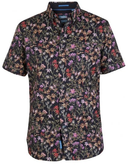 D555 Emmet Floral Shirt Black - Ризи - мъжки ризи големи размери