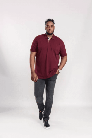 D555 Grant Polo Shirt Maroon - Поло тениски - мъжки тениски с яка големи размери