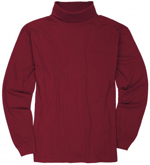 Adamo Fabio Comfort fit Turtleneck Long sleeve T-shirt Burgundy - Тениски - мъжки тениски големи размери