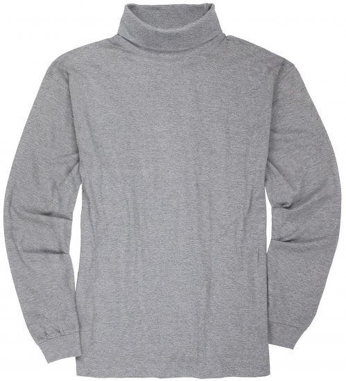 Adamo Fabio Comfort fit Turtleneck Long sleeve T-shirt Grey - Тениски - мъжки тениски големи размери
