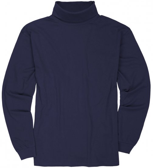 Adamo Fabio Comfort fit Turtleneck Long sleeve T-shirt Navy - Тениски - мъжки тениски големи размери