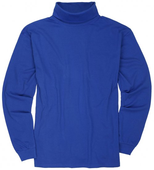Adamo Fabio Comfort fit Turtleneck Long sleeve T-shirt Royal blue - Тениски - мъжки тениски големи размери