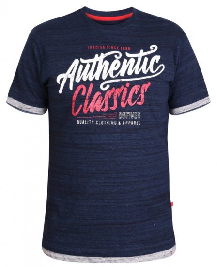 D555 Finn T-shirt Navy - Тениски - мъжки тениски големи размери