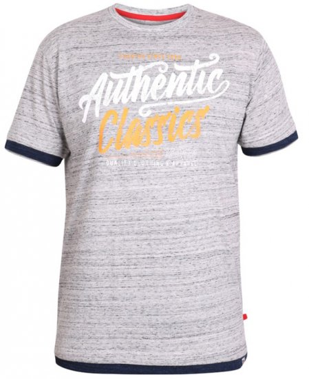 D555 Finn T-shirt Grey - Тениски - мъжки тениски големи размери
