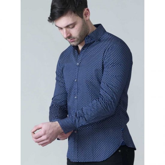 D555 Lavar Long Sleeve Diamond Printed Shirt - Ризи - мъжки ризи големи размери