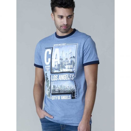 D555 Howie Fine Stripe T-shirt Blue - Тениски - мъжки тениски големи размери