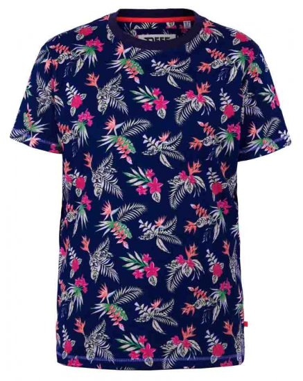 D555 Fraser Hawaiian Print Crew Neck T-Shirt - Тениски - мъжки тениски големи размери