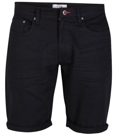 D555 Gilbert Stretch Shorts Black - Шорти - мъжки къси панталони големи размери