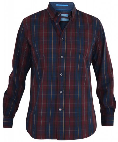 D555 Grady Long Sleeve Check Shirt - Ризи - мъжки ризи големи размери