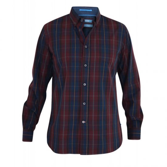 D555 Grady Long Sleeve Check Shirt - Ризи - мъжки ризи големи размери