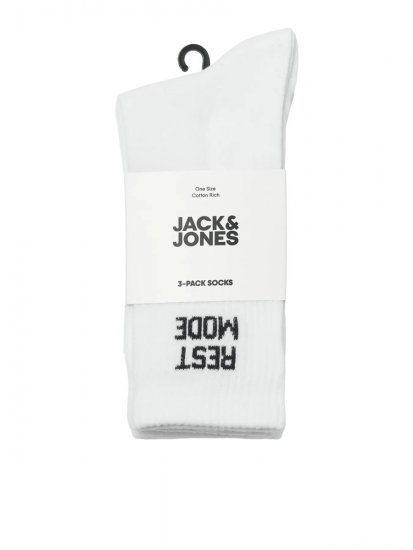Jack & Jones Power Statements Тенис чорапи Бял 3-pack - Бельо & Бански шорти - Мъжко бельо големи размери