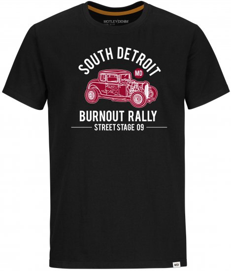 Motley Denim Grimsby T-shirt Black - Тениски - мъжки тениски големи размери