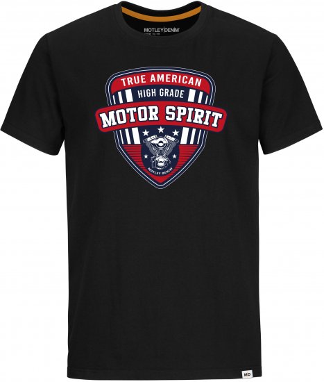 Motley Denim Haxby T-shirt Black - Тениски - мъжки тениски големи размери