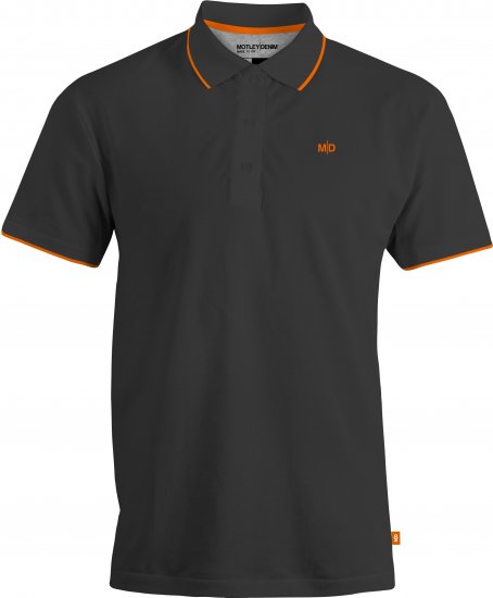 Motley Denim Helsinki Polo Charcoal - Поло тениски - мъжки тениски с яка големи размери