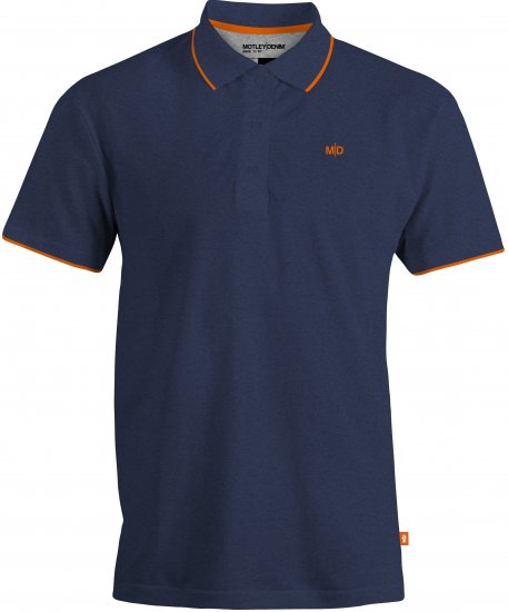 Motley Denim Helsinki Polo Dark Indigo - Поло тениски - мъжки тениски с яка големи размери