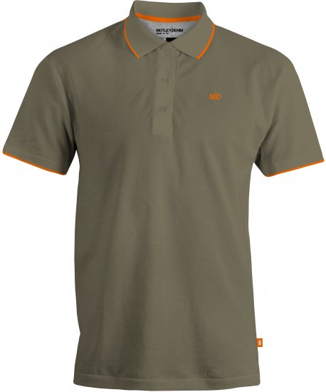 Motley Denim Helsinki Polo Dark Khaki - Поло тениски - мъжки тениски с яка големи размери