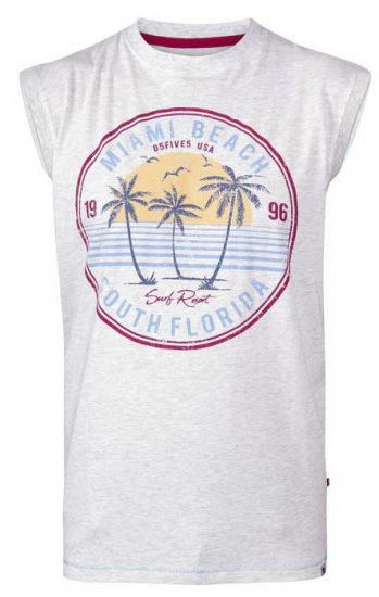D555 Shipley Miami Beach Printed Sleeveless T-Shirt - Тениски - мъжки тениски големи размери