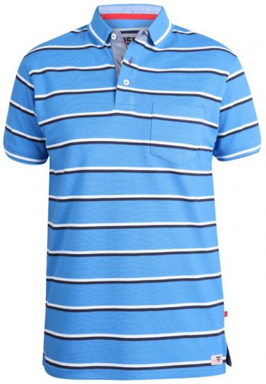 D555 Holmes Polo Blue - Поло тениски - мъжки тениски с яка големи размери