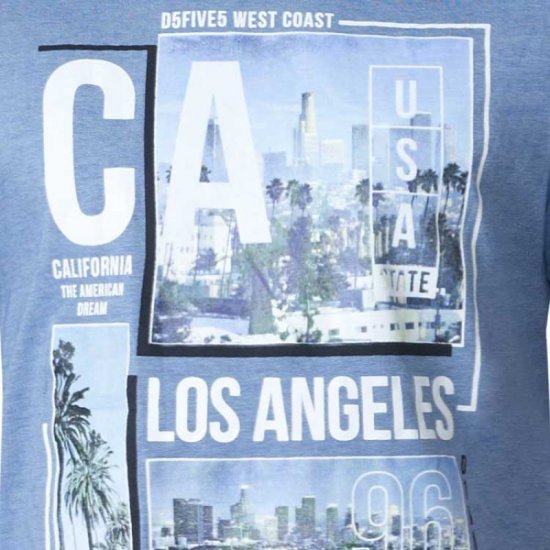 D555 Howie Fine Stripe T-shirt Blue - Тениски - мъжки тениски големи размери