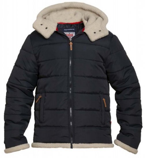 D555 Hudson Hooded Puffer Jacket Navy - Якета - мъжки якета големи размери