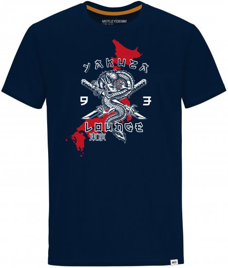 Motley Denim T-shirt Huntington Navy - Тениски - мъжки тениски големи размери