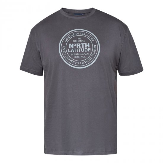 North Latitude T-Shirt Сиво/Въглен - Тениски - мъжки тениски големи размери