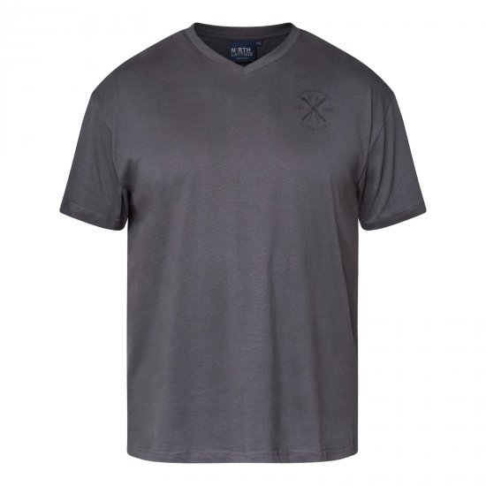 North Latitude Alpine Club T-Shirt Сиво/Въглен - Тениски - мъжки тениски големи размери
