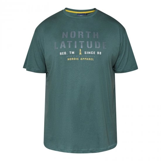 North Latitude T-Shirt Зелено/каки - Тениски - мъжки тениски големи размери