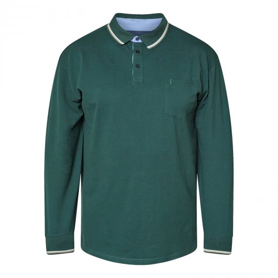 North Latitude Superflex Polo LS Зелено/каки - Поло тениски - мъжки тениски с яка големи размери