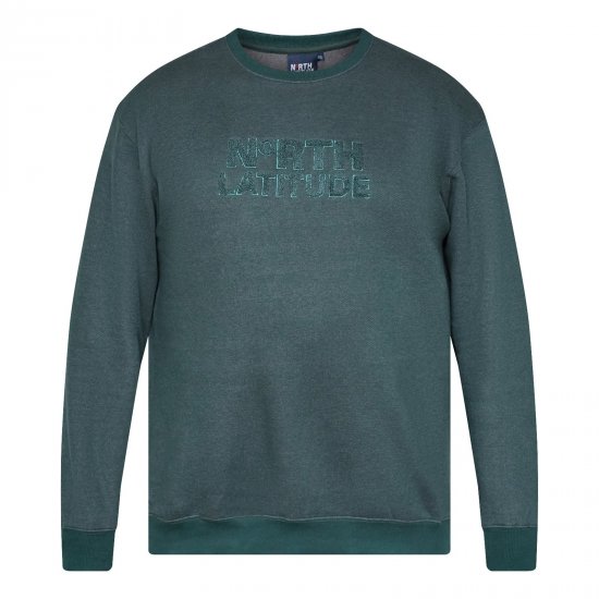 North Latitude Crewneck Logo Sweat Зелено/каки - Суичъри & cуичъри с качулка - мъжки суичъри големи размери